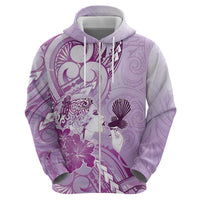 Aotearoa Maori Wahine Hoodie Fantail Bird Purple Gold Marble LT05 - Polynesian Pride