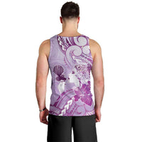 Aotearoa Maori Wahine Men Tank Top Fantail Bird Purple Gold Marble LT05 - Polynesian Pride
