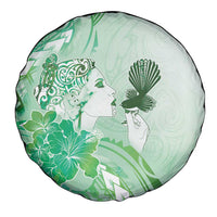 Aotearoa Maori Wahine Spare Tire Cover Fantail Bird Green Gold Marble LT05 - Polynesian Pride