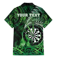 Personalised New Zealand Darts Family Matching Mermaid Dress and Hawaiian Shirt Maori Koru Dartboard Green Flame LT05 - Polynesian Pride