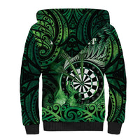 Personalised New Zealand Darts Sherpa Hoodie Maori Koru Dartboard Green Flame LT05 - Polynesian Pride