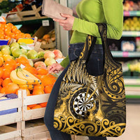 New Zealand Darts Grocery Bag Maori Koru Dartboard Gold Flame