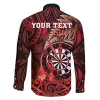 Personalised New Zealand Darts Family Matching Tank Maxi Dress and Hawaiian Shirt Maori Koru Dartboard Red Flame LT05 - Polynesian Pride