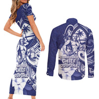 Guam Chief Quipuha Couples Matching Short Sleeve Bodycon Dress and Long Sleeve Button Shirt Polynesian Pattern With Guasali Flowers LT05 - Polynesian Pride