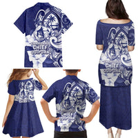 Guam Chief Quipuha Family Matching Puletasi and Hawaiian Shirt Polynesian Pattern With Guasali Flowers LT05 - Polynesian Pride