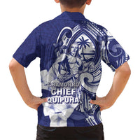 Guam Chief Quipuha Family Matching Summer Maxi Dress and Hawaiian Shirt Polynesian Pattern With Guasali Flowers LT05 - Polynesian Pride
