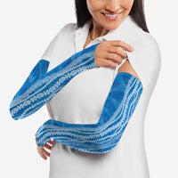 Hawaii Prince Kuhio Arm Sleeves Blue Hawaiian Lau Maia With Leis