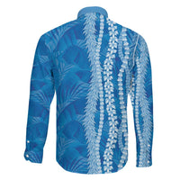 Hawaii Prince Kuhio Family Matching Short Sleeve Bodycon Dress and Hawaiian Shirt Blue Hawaiian Lau Maia With Leis LT05 - Polynesian Pride