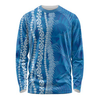 Hawaii Prince Kuhio Long Sleeve Shirt Blue Hawaiian Lau Maia With Leis