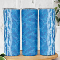 Hawaii Prince Kuhio Skinny Tumbler Blue Hawaiian Lau Maia With Leis LT05 - Polynesian Pride