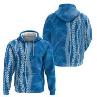 Hawaii Prince Kuhio Zip Hoodie Blue Hawaiian Lau Maia With Leis