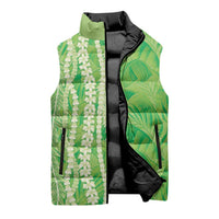 Hawaii Prince Kuhio Sleeveless Puffer Jacket Lime Green Hawaiian Lau Maia With Leis