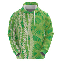 Hawaii Prince Kuhio Zip Hoodie Lime Green Hawaiian Lau Maia With Leis