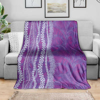 Hawaii Prince Kuhio Blanket Violet Hawaiian Lau Maia With Leis