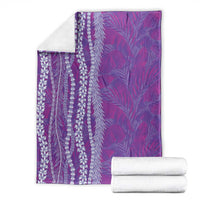 Hawaii Prince Kuhio Blanket Violet Hawaiian Lau Maia With Leis