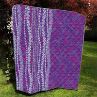 Hawaii Prince Kuhio Quilt Violet Hawaiian Lau Maia With Leis