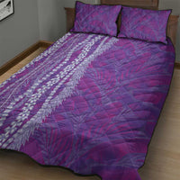 Hawaii Prince Kuhio Quilt Bed Set Violet Hawaiian Lau Maia With Leis