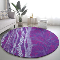 Hawaii Prince Kuhio Round Carpet Violet Hawaiian Lau Maia With Leis