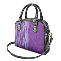 Hawaii Prince Kuhio Shoulder Handbag Violet Hawaiian Lau Maia With Leis