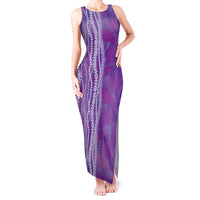 Hawaii Prince Kuhio Tank Maxi Dress Violet Hawaiian Lau Maia With Leis