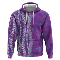 Hawaii Prince Kuhio Zip Hoodie Violet Hawaiian Lau Maia With Leis