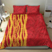 Hawaii Prince Kuhio Bedding Set Red Hawaiian Lau Maia With Leis