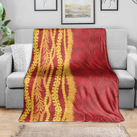 Hawaii Prince Kuhio Blanket Red Hawaiian Lau Maia With Leis