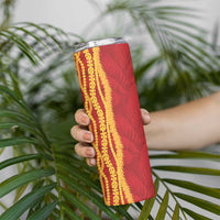 Hawaii Prince Kuhio Skinny Tumbler Red Hawaiian Lau Maia With Leis LT05 - Polynesian Pride