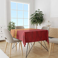 Hawaii Prince Kuhio Tablecloth Red Hawaiian Lau Maia With Leis