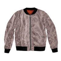 Hawaii Prince Kuhio Bomber Jacket Mocha Hawaiian Lau Maia With Leis