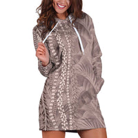 Hawaii Prince Kuhio Hoodie Dress Mocha Hawaiian Lau Maia With Leis LT05 Mocha - Polynesian Pride
