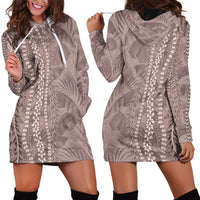 Hawaii Prince Kuhio Hoodie Dress Mocha Hawaiian Lau Maia With Leis LT05 - Polynesian Pride