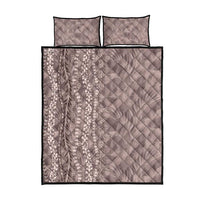Hawaii Prince Kuhio Quilt Bed Set Mocha Hawaiian Lau Maia With Leis