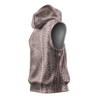 Hawaii Prince Kuhio Sleeveless Hoodie Mocha Hawaiian Lau Maia With Leis