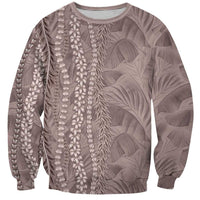 Hawaii Prince Kuhio Sweatshirt Mocha Hawaiian Lau Maia With Leis