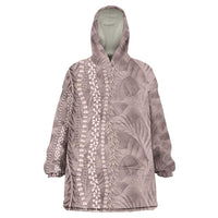 Hawaii Prince Kuhio Wearable Blanket Hoodie Mocha Hawaiian Lau Maia With Leis LT05 One Size Mocha - Polynesian Pride