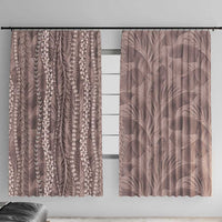Hawaii Prince Kuhio Window Curtain Mocha Hawaiian Lau Maia With Leis