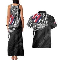 Personalised Hawaii Prince Kuhio Couples Matching Tank Maxi Dress and Hawaiian Shirt Hawaiian Maile Lei LT05 - Polynesian Pride