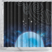 New Zealand Matariki Shower Curtain Pleiades Star Cluster Blue Galaxy