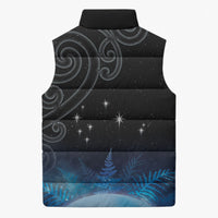 New Zealand Matariki Sleeveless Puffer Jacket Pleiades Star Cluster Blue Galaxy