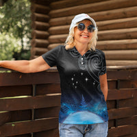 New Zealand Matariki Women Polo Shirt Pleiades Star Cluster Blue Galaxy LT05 - Polynesian Pride