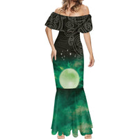 New Zealand Matariki Mermaid Dress Pleiades Star Cluster Green Galaxy LT05 - Polynesian Pride