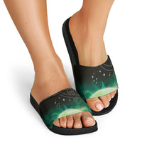 New Zealand Matariki Slide Sandals Pleiades Star Cluster Green Galaxy