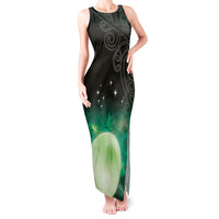 New Zealand Matariki Tank Maxi Dress Pleiades Star Cluster Green Galaxy LT05 Women Green - Polynesian Pride