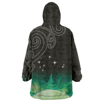 New Zealand Matariki Wearable Blanket Hoodie Pleiades Star Cluster Green Galaxy LT05 - Polynesian Pride