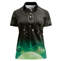 New Zealand Matariki Women Polo Shirt Pleiades Star Cluster Green Galaxy LT05 Female Green - Polynesian Pride