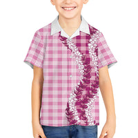 Pink Hawaii Palaka Hawaiian Shirt Hawaiian Honohono Lei