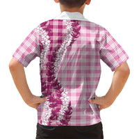 Pink Hawaii Palaka Hawaiian Shirt Hawaiian Honohono Lei