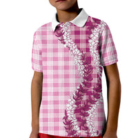 Pink Hawaii Palaka Kid Polo Shirt Hawaiian Honohono Lei