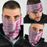 Pink Hawaii Palaka Neck Gaiter Hawaiian Honohono Lei